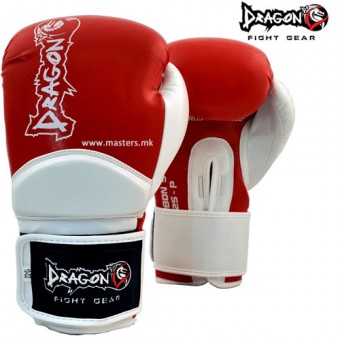 DRAGON  Ракавици за бокс  бело црвени 10оз и 12оз 